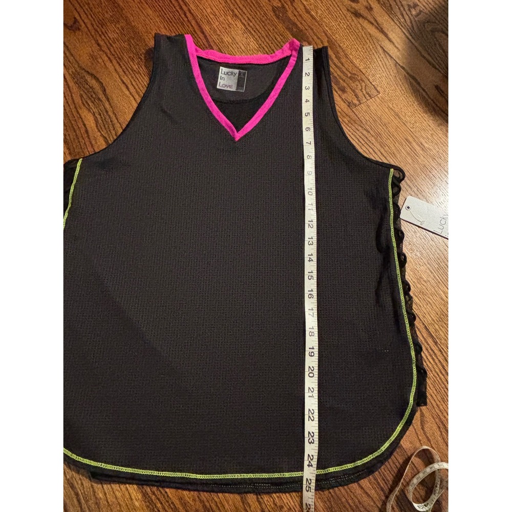 NEW Lucky in Love | All Over‎ Letter Print Skort + Micro Incline Tank Sz L - Picture 14 of 14